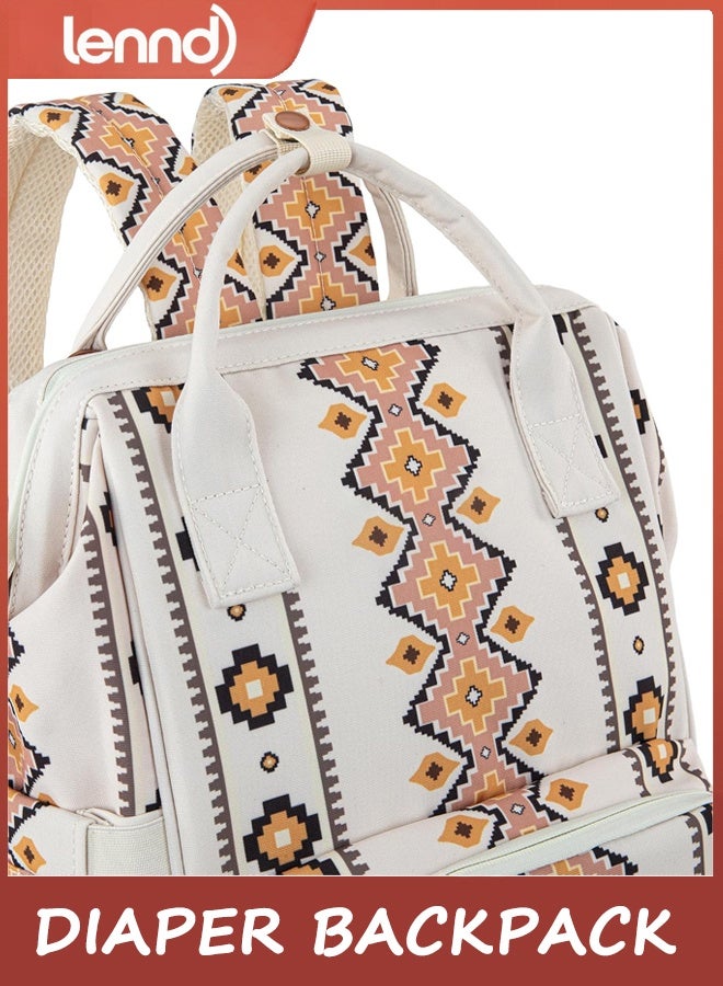 LENND Travel Baby Bag, Diaper Bag Backpack,Travel Baby Bag with Stroller Strap,Travel Backpack Purses Western Multi-Function Baby Bags for Mom with Waterproof Insulated Pockets - Image 3