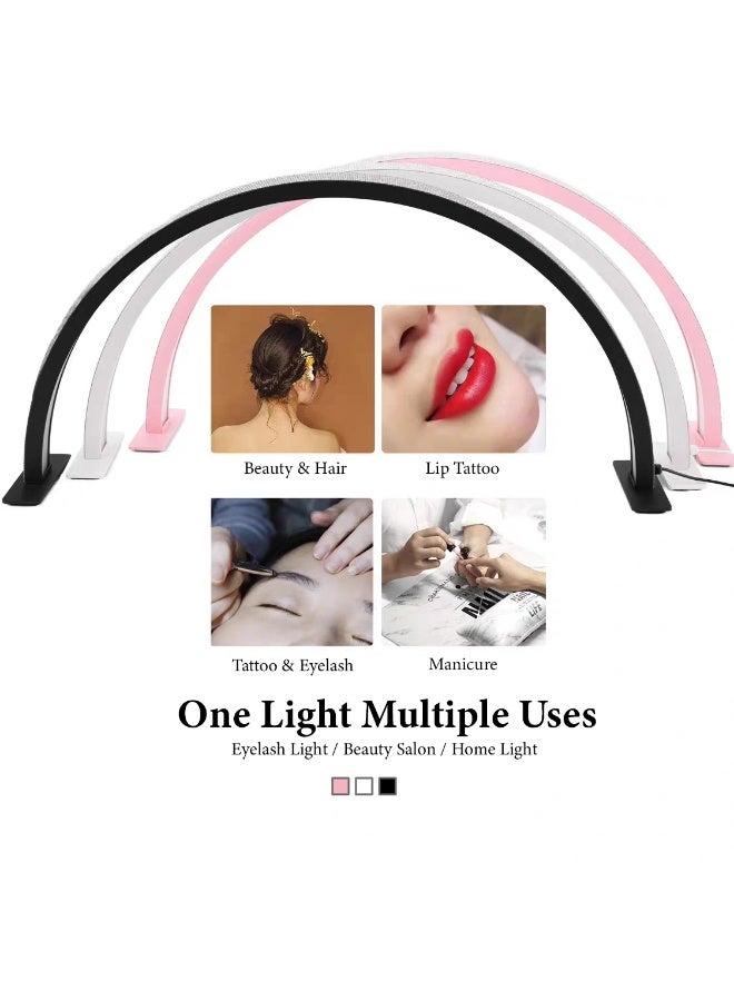 Professional Half Moon LED Desktop Beauty Lamp - Adjustable Brightness & Color Temperature for Nail Salon, Lash Tech and Makeup Artists - Image 2