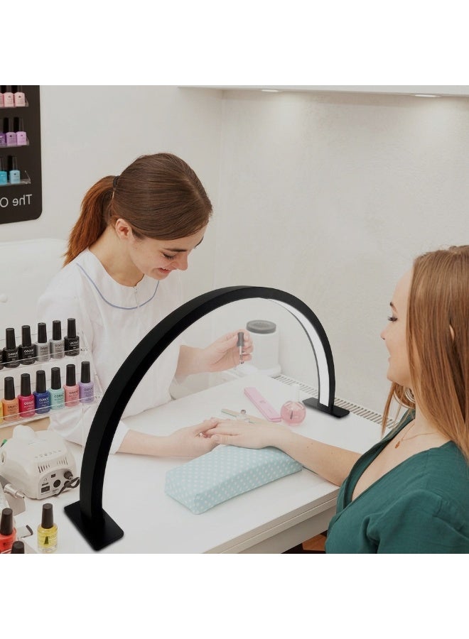 Professional Half Moon LED Desktop Beauty Lamp - Adjustable Brightness & Color Temperature for Nail Salon, Lash Tech and Makeup Artists - Image 4