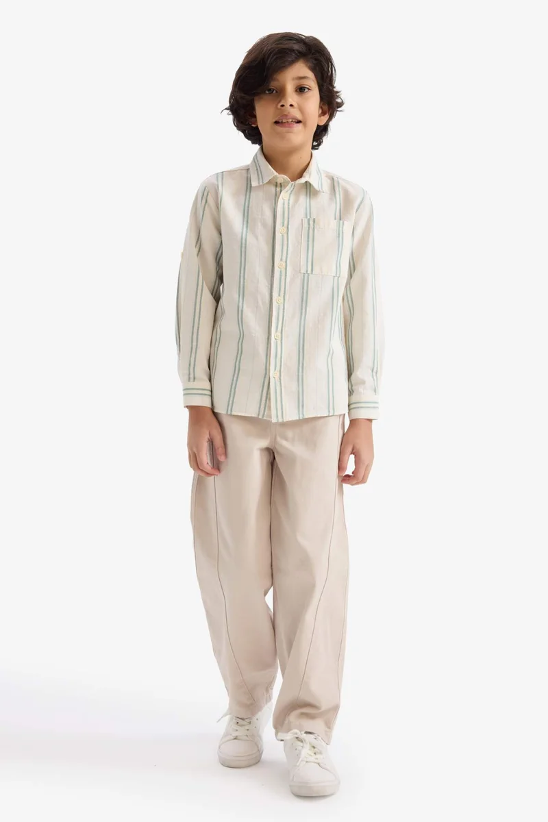 DeFacto Boy Barrel Fit Straight Leg Gabardine Trousers