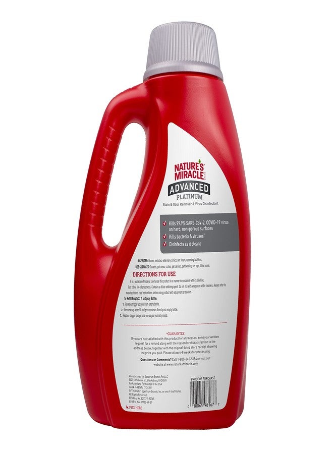 Nature's Miracle Advanced Platinum Stain & Odor Remover & Virus Disinfectant 64 Oz - Image 2