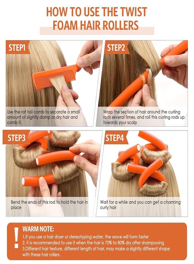 MEPOINT Flexible Foam Curling Rods,Twist Foam Hair Rollers,Soft Foam No Heat Hair Rods Curlers Home Use for Women Girls Long and Short Hair to Sleep– 6 Pack - Image 3