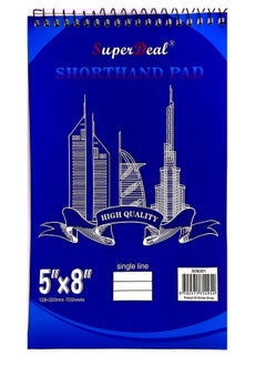 6-Piece 70sheets Single Line 5×8 Shorthand Notebook Set White Color