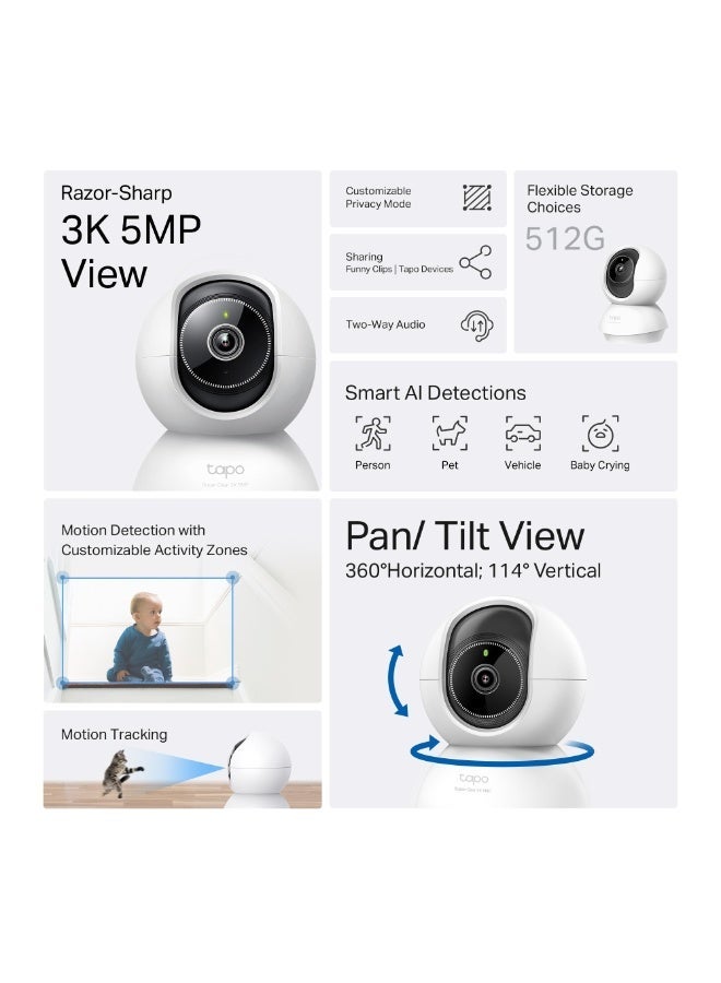 Tapo C230 Pan/Tilt AI Home Security Wi-Fi Camera - Image 4