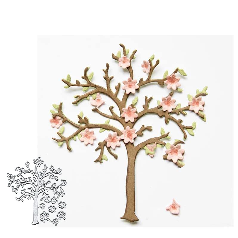 Anxendong Flowers Tree Metal Die Cuts Cutting Dies, Flowers Tree Paper Cards Cutting Dies Cut Stencils for DIY Embossing Card Making Book Tags Decorative Paper Dies Scrapbooking - Image 1