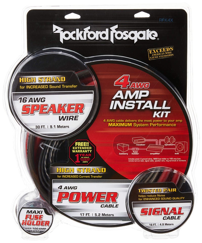 Rockford Fosgate Rockford RFK4X 4 AWG Complete Amplifier Install Kit - Image 5