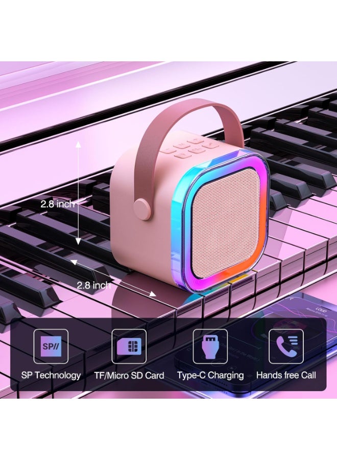 أَرَوْن آلة كاريوكي صغيرة، مناسبة لهدايا الأطفال، مكبر صوت بلوتوث محمول مع ميكروفونين لاسلكيين، يمكن استخدامها في مجموعة متنوعة من السيناريوهات، يمكن لـ ktv المنزلي الغناء في أي وقت - Image 2