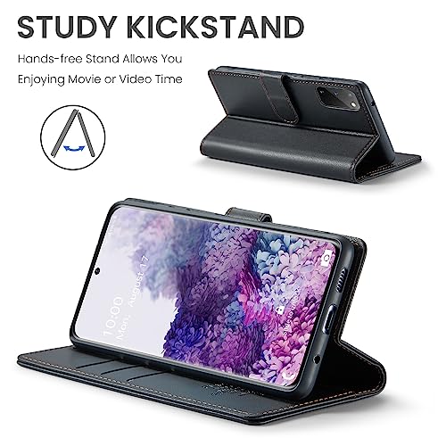 FLIPALM Wallet Case for Samsung Galaxy S20 6.2", RFID Blocking Credit Card Holder, PU Leather Folio Flip Kickstand Protective Shockproof Cover for Samsung S20 (Black) - Image 4