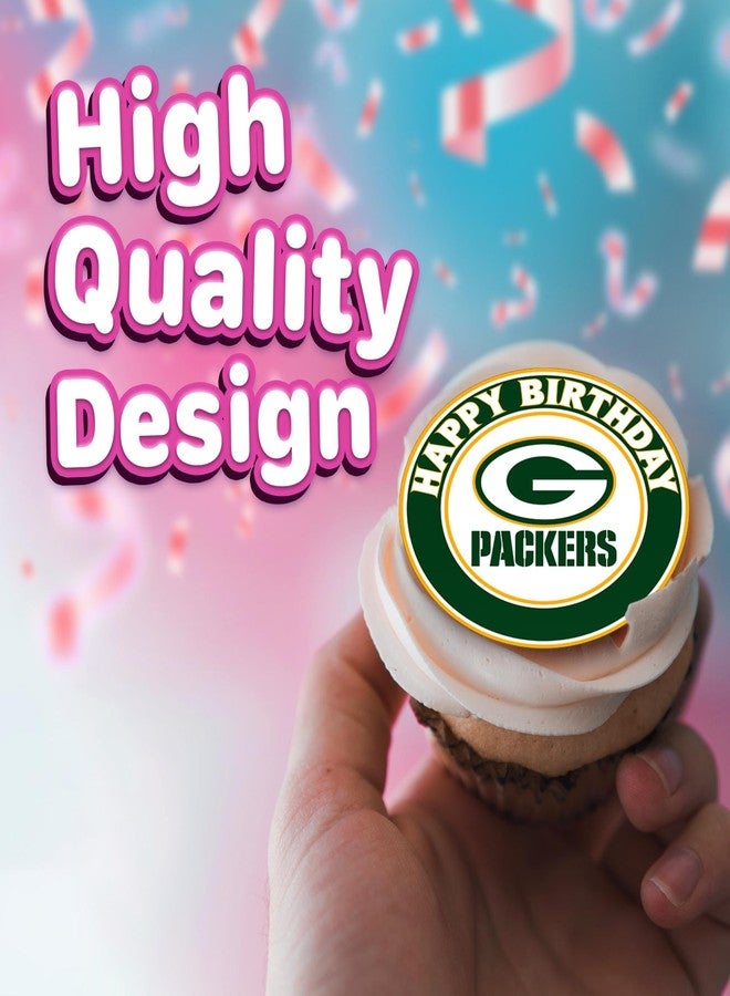 NATURAL BEHAVIOUR 30 x Edible Cupcake Toppers – Green Bay Themed Collection of Edible Cake Decorations | Uncut Edible on Wafer Sheet - Image 3