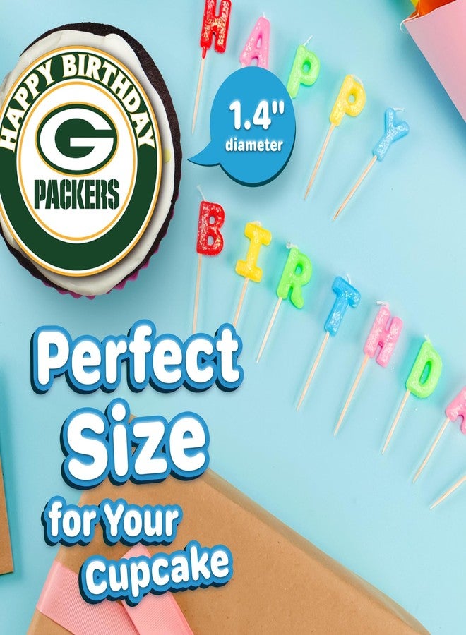 NATURAL BEHAVIOUR 30 x Edible Cupcake Toppers – Green Bay Themed Collection of Edible Cake Decorations | Uncut Edible on Wafer Sheet - Image 4