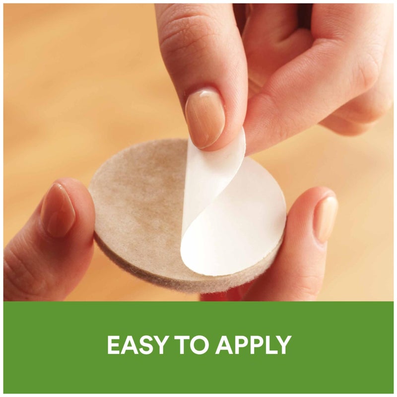 Scotch Felt Pads 32 PCS Beige, Felt Furniture Pads for Protecting Hardwood Floors, 1" Round, Easy-to-apply, Self-Stick design, Reliable protection from nicks, dents and scratches (SP802-NA) - Image 4