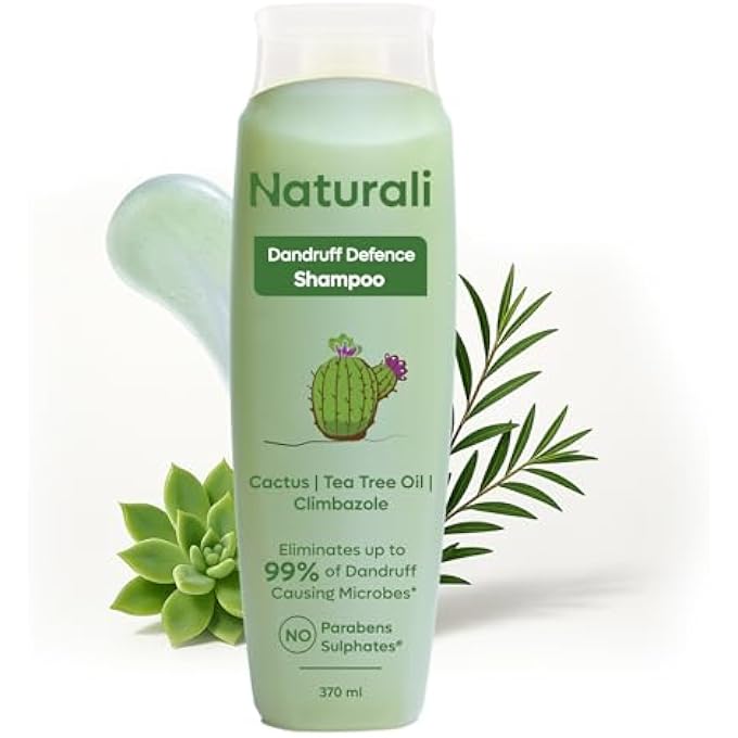 Naturali Australian Tea Tree Non-Drying Dandruff Defence Shampoo 370 ml | Removes Dandruff from Source | Soothes Itching, Irritation | Strong & Smooth Hair | For Men & Women | No Sulphate No Paraben