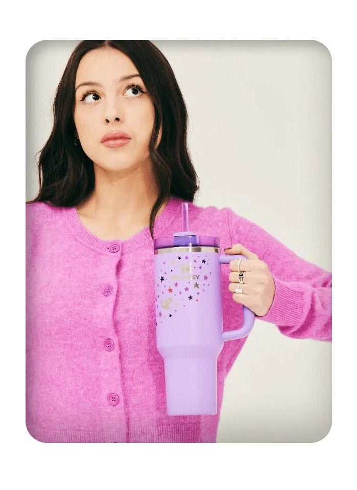 Stanley - Olivia Rodrigo x Stanley 40oz Signature Quencher – Limited Edition Double-Wall Insulated Stainless Steel Travel Mug with Leakproof FlowState Lid, Reusable Straw & Ergonomic Handle – Keeps Beverages Hot or Cold for Hours – Iconic Gift for Music Fans, Coffee, Water & Tea Lovers - Image 1