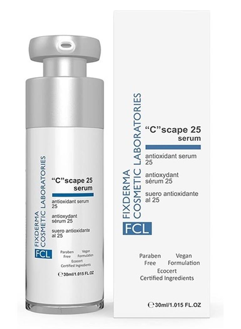 FIXDERMA COSMETIC LABORATORIES سيروم فيتامين سي 25% FCL، سيروم C Scape 25 للوجه | سيروم تفتيح للبشرة | سيروم مضاد للشيخوخة للنساء والرجال | يقلل من الخطوط الدقيقة وسيروم التجاعيد - 1.01 أونصة سائلة - Image 1
