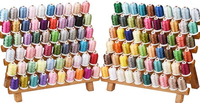simthread 120 Madeira Colors Polyester Machine Embroidery Thread Kit 550Y(500M) Similar to Madeira and Robinson-Anton Colors 40 Weight for Home Embroidery Sewing Machines - Image 1