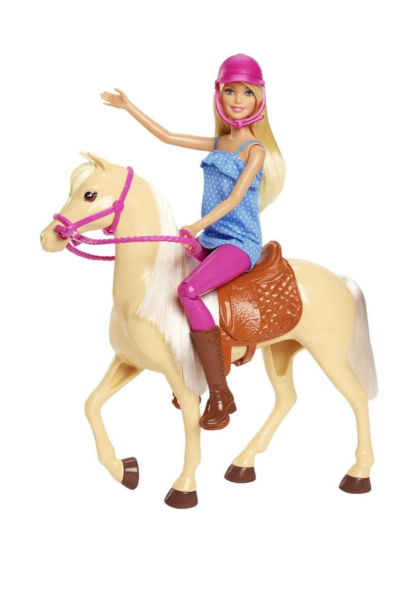باربي دمية وحصان، شقراء Fxh13 - Image 1