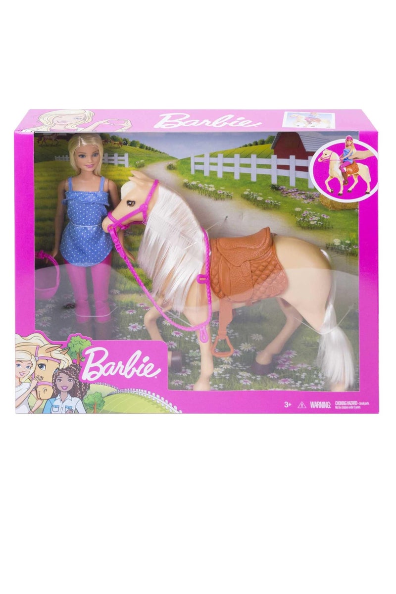 باربي دمية وحصان، شقراء Fxh13 - Image 5