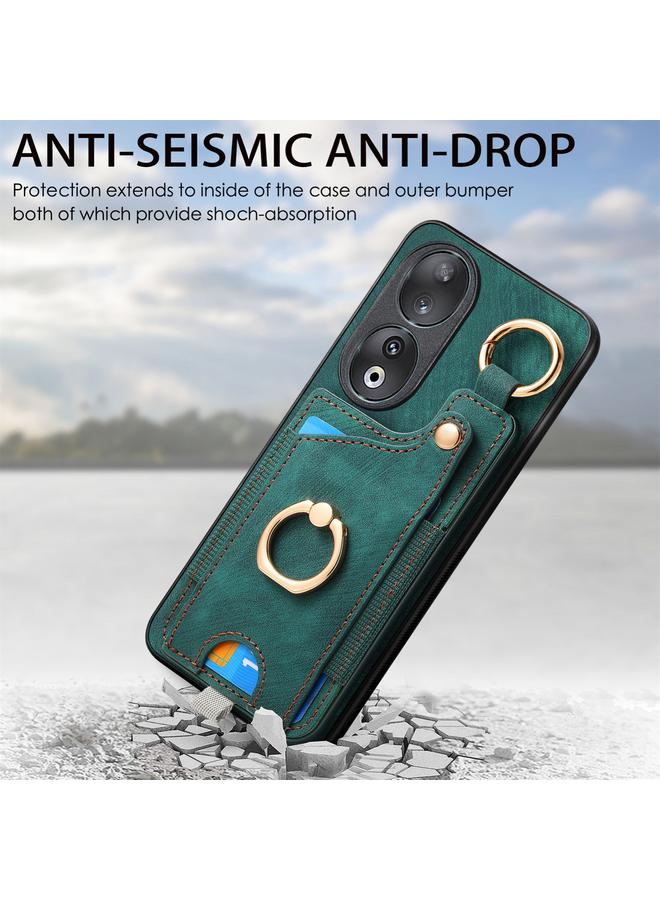 erorex Case For Huawei nova 10 SE 4G Retro Skin-feel Ring Card Bag Phone Case with Hang Loop - Image 4