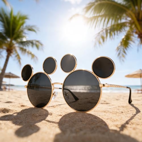 Junsika Mouse Ear Sunglasses for Women Men Classic Cartoons Glasses Theme Park Accessories Shades UV400 Protection - Image 3