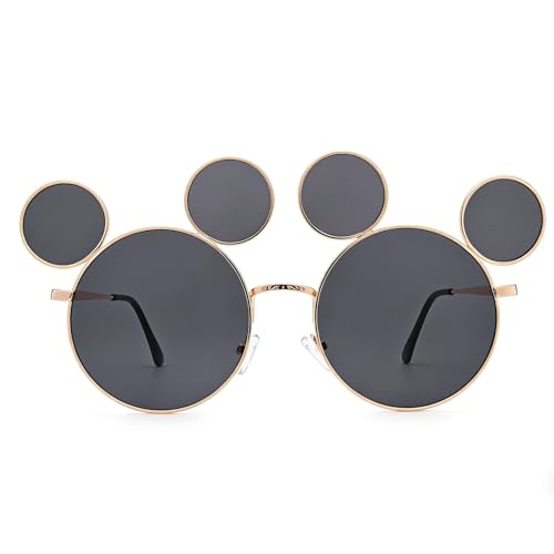 Junsika Mouse Ear Sunglasses for Women Men Classic Cartoons Glasses Theme Park Accessories Shades UV400 Protection - Image 2