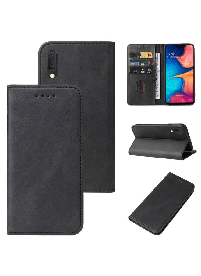 Generic - Case Cover For Samsung Galaxy A20e Magnetic Closure Leather Phone Case Black - Image 1