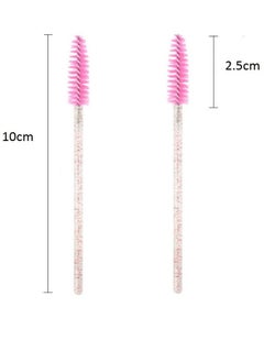 BTFMEI 100 Pieces Eyelash and Eyebrow Brush Set (Black+pink)  - Image 2