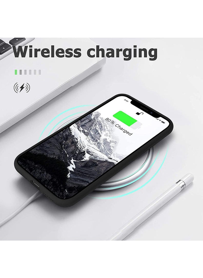 Theodor - Protective Slim Fit Case Liquid Silicone Cover with Full Body Protection Anti-Scratch Shockproof Case For iPhone 13 Pro Black  - Vase with Leaf2 - Image 1