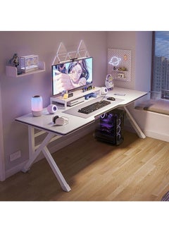 K-Shaped Sturdy Computer Desk And Gaming Table Workstation Home Office Desk 140 CM