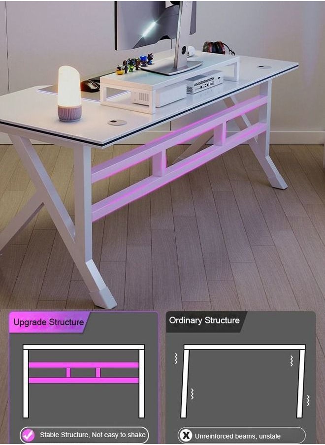 NKX - K-Shaped Sturdy Computer Desk And Gaming Table Workstation Home Office Desk 140 CM - Image 1