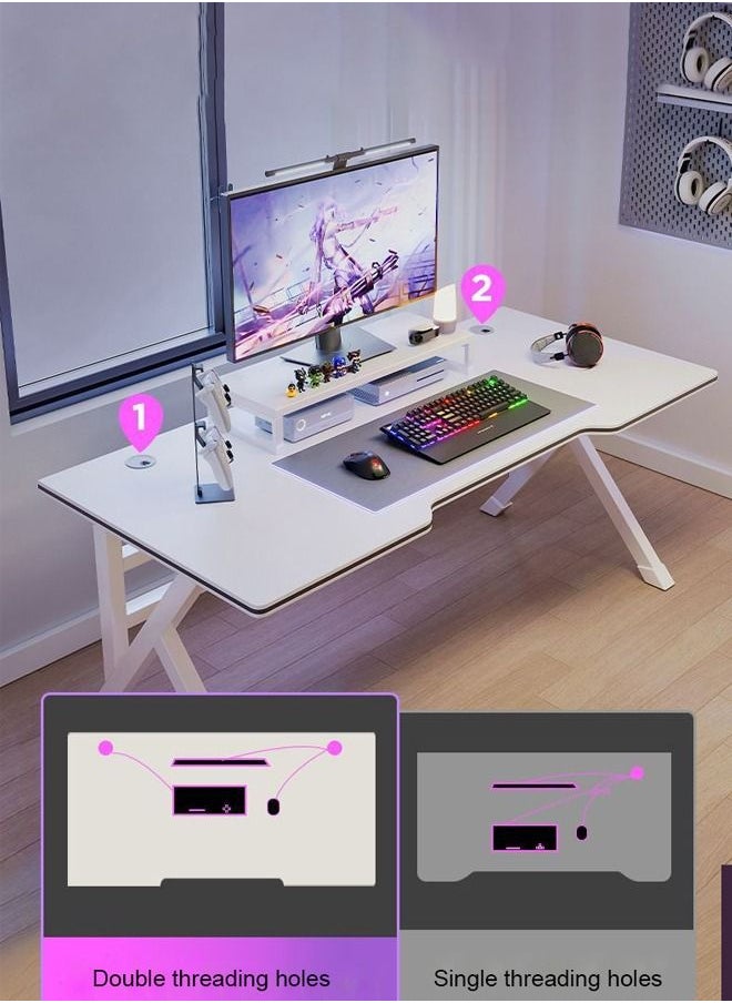 NKX - K-Shaped Sturdy Computer Desk And Gaming Table Workstation Home Office Desk 140 CM - Image 1