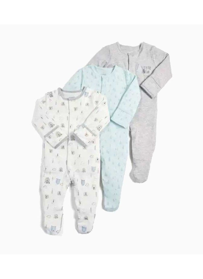 RedMapleTEK Infant and toddler pure cotton one-piece long-sleeved crawling suit 3-piece set  - Image 1