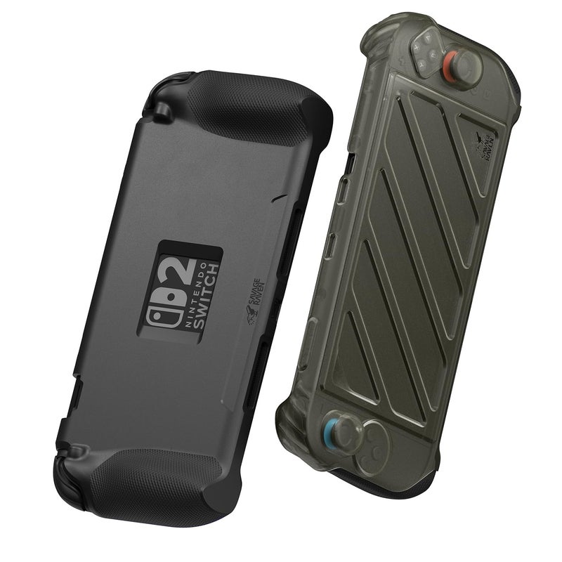 Savage Raven by Skull Co StandGrip Front Cover Bundle for Nintendo Switch 2 Protective Case with Textured Grips Full Protection and HardShell Front Cover Handheld Design Smoky Black - Image 2