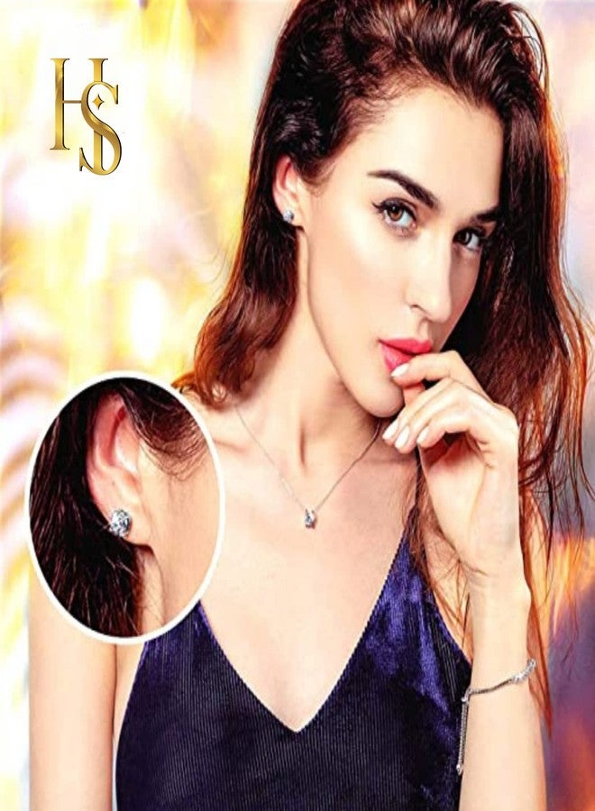 HIGHSPARK 925 Silver Solitaire Earrings for Women | 92.5 Sterling Silver and Diamond like Brilliance Sparkling Zirconia for that Stunning Shine | Lovely Gift - Silver 6mm - Image 4