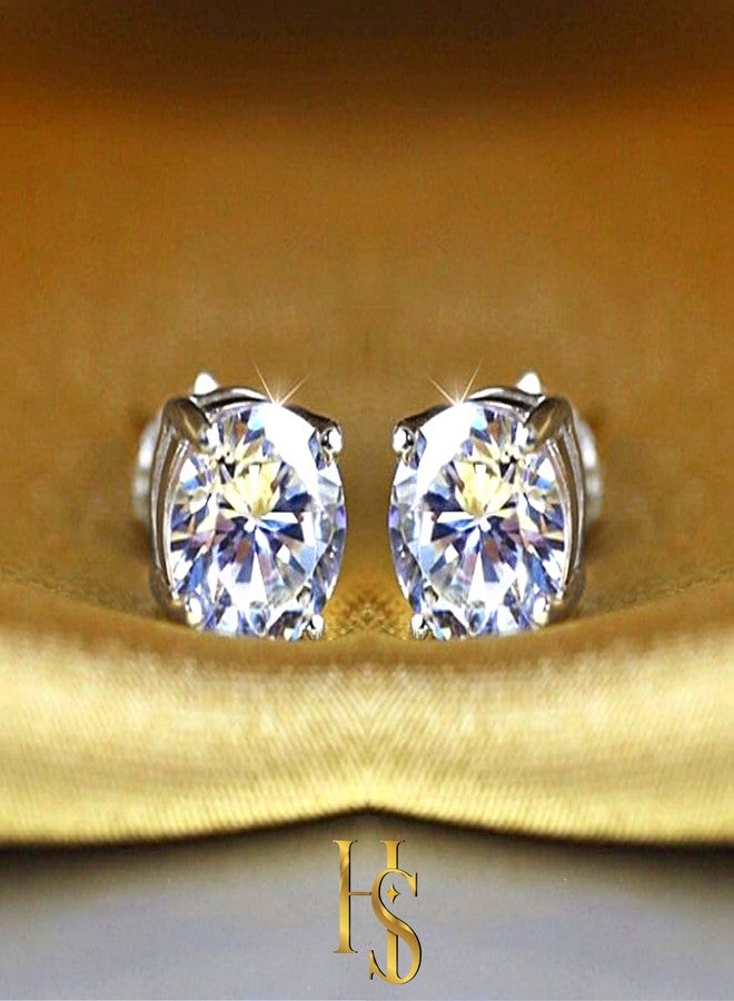 HIGHSPARK 925 Silver Solitaire Earrings for Women | 92.5 Sterling Silver and Diamond like Brilliance Sparkling Zirconia for that Stunning Shine | Lovely Gift - Silver 6mm - Image 3