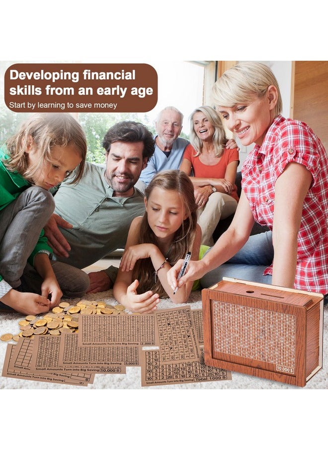 PalkSky Money Saving Box, Wooden Cash Vault For Kids And Adults, Reusable Money Box With Countdown And Money Target, Challenges Cash Saving Box Storage Money With Counter, Best Gift For Boys, Girls  - Image 2