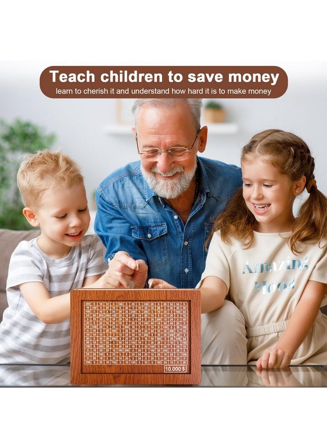 PalkSky Money Saving Box, Wooden Cash Vault For Kids And Adults, Reusable Money Box With Countdown And Money Target, Challenges Cash Saving Box Storage Money With Counter, Best Gift For Boys, Girls  - Image 5