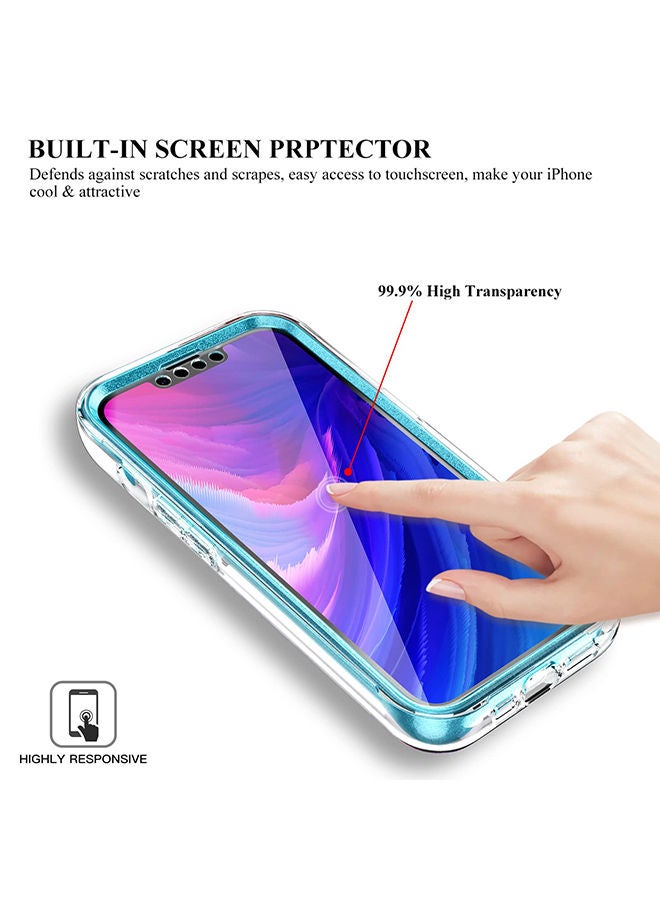 Marble Bundle for iPhone 14 Pro Max Case & Airpods Pro 2 Case/Airpods Pro 2nd Generation Case Full-Body Smooth Gloss Finish Marble Shockproof Bumper Stylish Cover for Women Girls - Blue