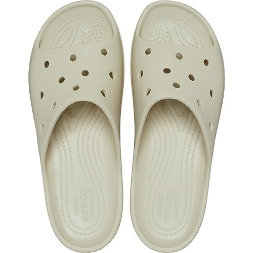 Crocs Unisex-Adult Classic Clog, Clogs for Women and Men, Bone, 12 Men/14 Women - Image 4