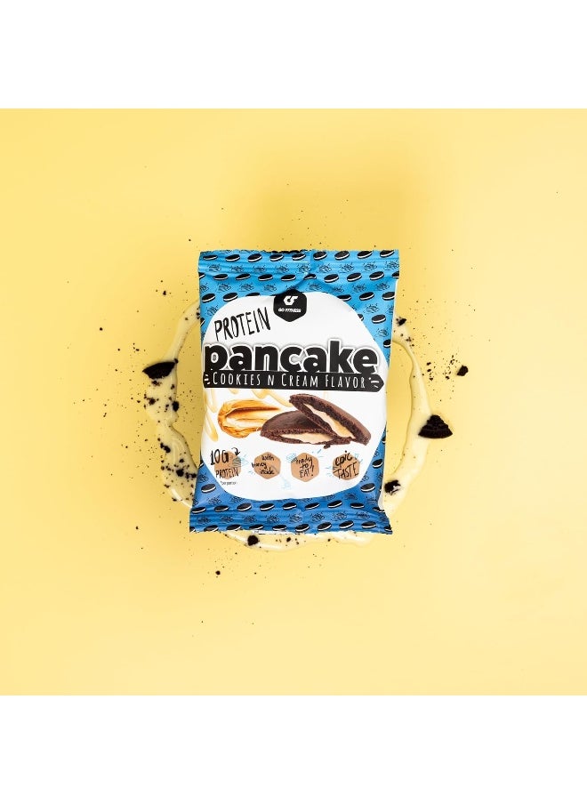 Go Fitness - Go Fitness 12 Protein Pancakes - High Protein Snack, Freshly Baked & Extremely Delicious - Protein Bar Alternative with 10 g Protein Per Pancake (Cookies N Cream) - Image 1
