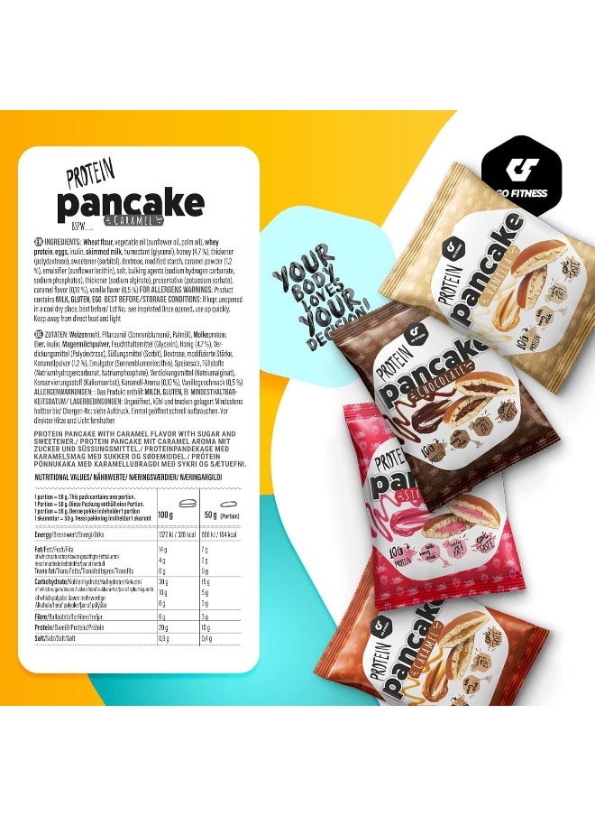 Go Fitness - Go Fitness 12 Protein Pancakes - High Protein Snack, Freshly Baked & Extremely Delicious - Protein Bar Alternative with 10 g Protein Per Pancake (Cookies N Cream) - Image 1