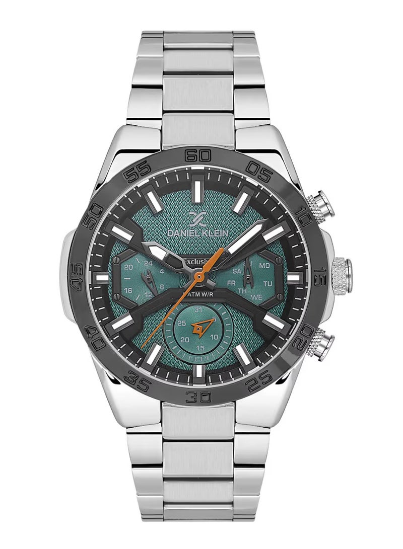 دانيل كلاين ساعة دانيال كلاين للرجال بسوار معدني ومينا خضراء كاجوال حصرية DK.1.13747-4 - Image 1