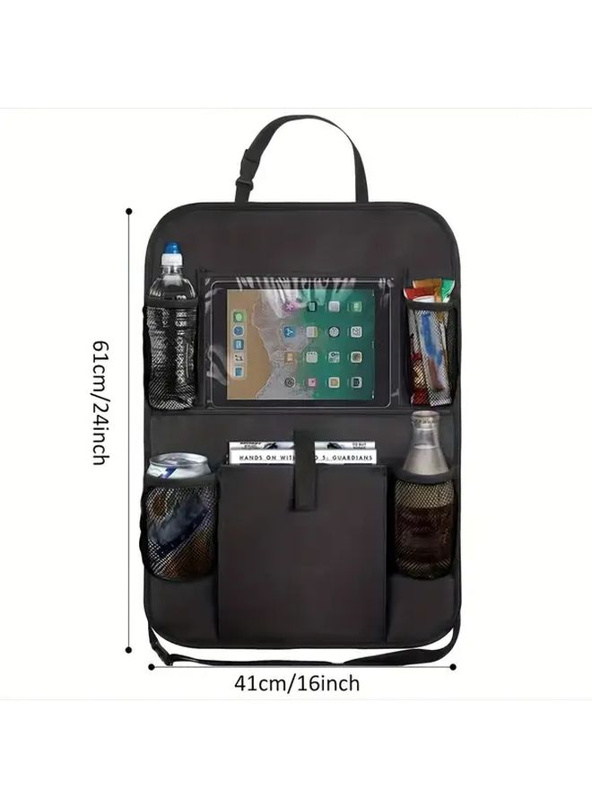 Black Car Seat Back Organizer Storage Bag Universal Rear Hanging Accessories Holder - Image 2