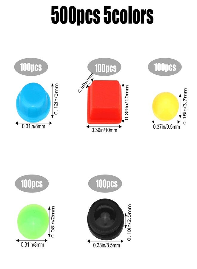 Tinoaly 500pcs Bump Dots for Visually Impaired, Assorted Sizes Adhesive Silicone Braille Stickers Low Vision Aids Tactile Dots for Blind & Elderly (Black, Red, Green, Yellow, Blue) - Image 2