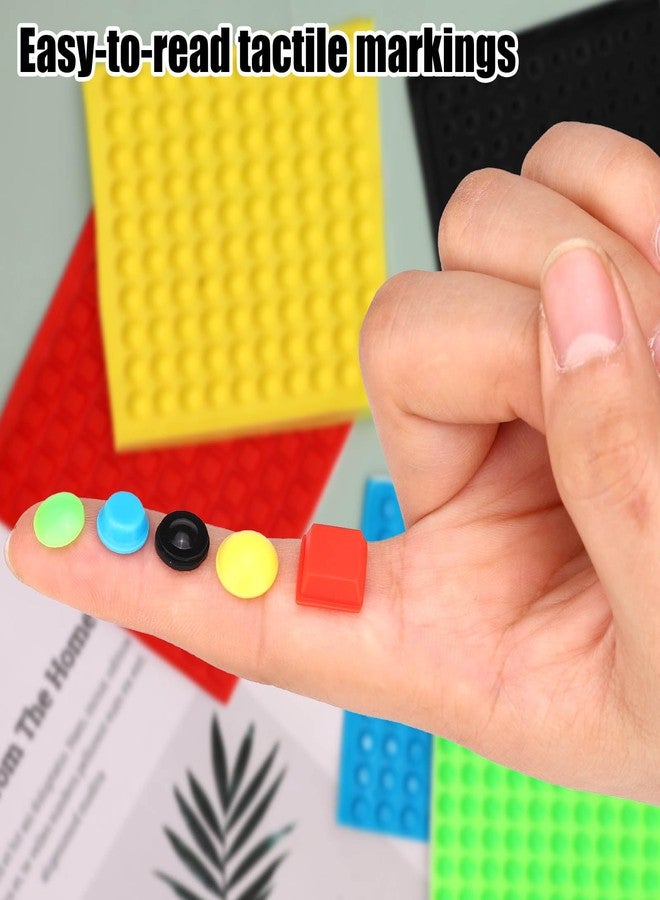 Tinoaly 500pcs Bump Dots for Visually Impaired, Assorted Sizes Adhesive Silicone Braille Stickers Low Vision Aids Tactile Dots for Blind & Elderly (Black, Red, Green, Yellow, Blue) - Image 4