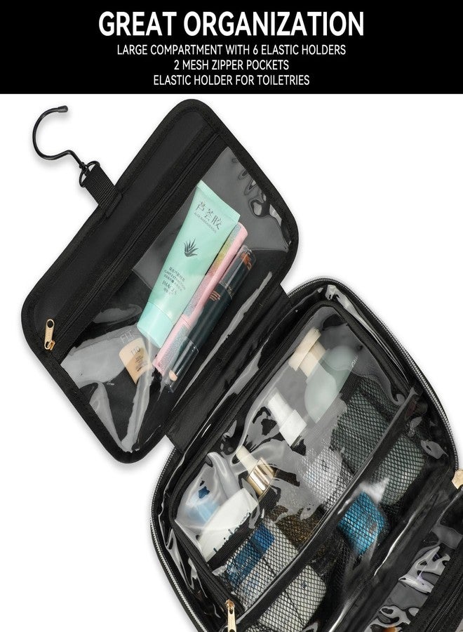 Voova Hanging Travel Toiletry Bag for Women Men, Waterproof Makeup Cosmetic Organizer Holder for Toiletries Accessories, Traveling Essentials,Shampoo,Full-Sized Container, Brushes Kit Set, Black - Image 3