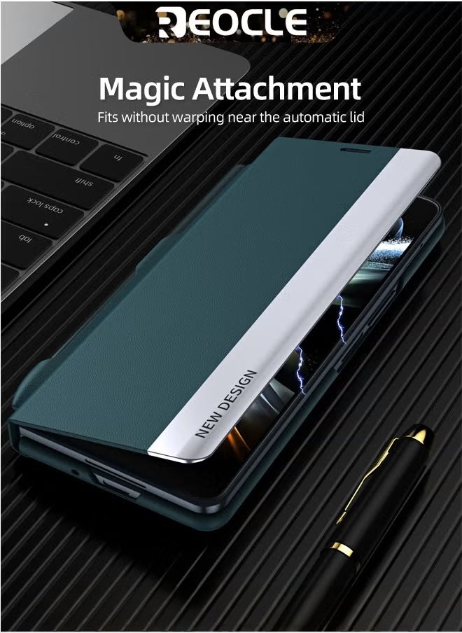 REOCLE Samsung Galaxy Z Fold 4  3 Case with Hinge Protection Full Body Case with Magnetic Kickstand & Screen Protector PU Leather Protective Stand Phone Case for Samsung Galaxy Z Fold 4 3  - Image 2
