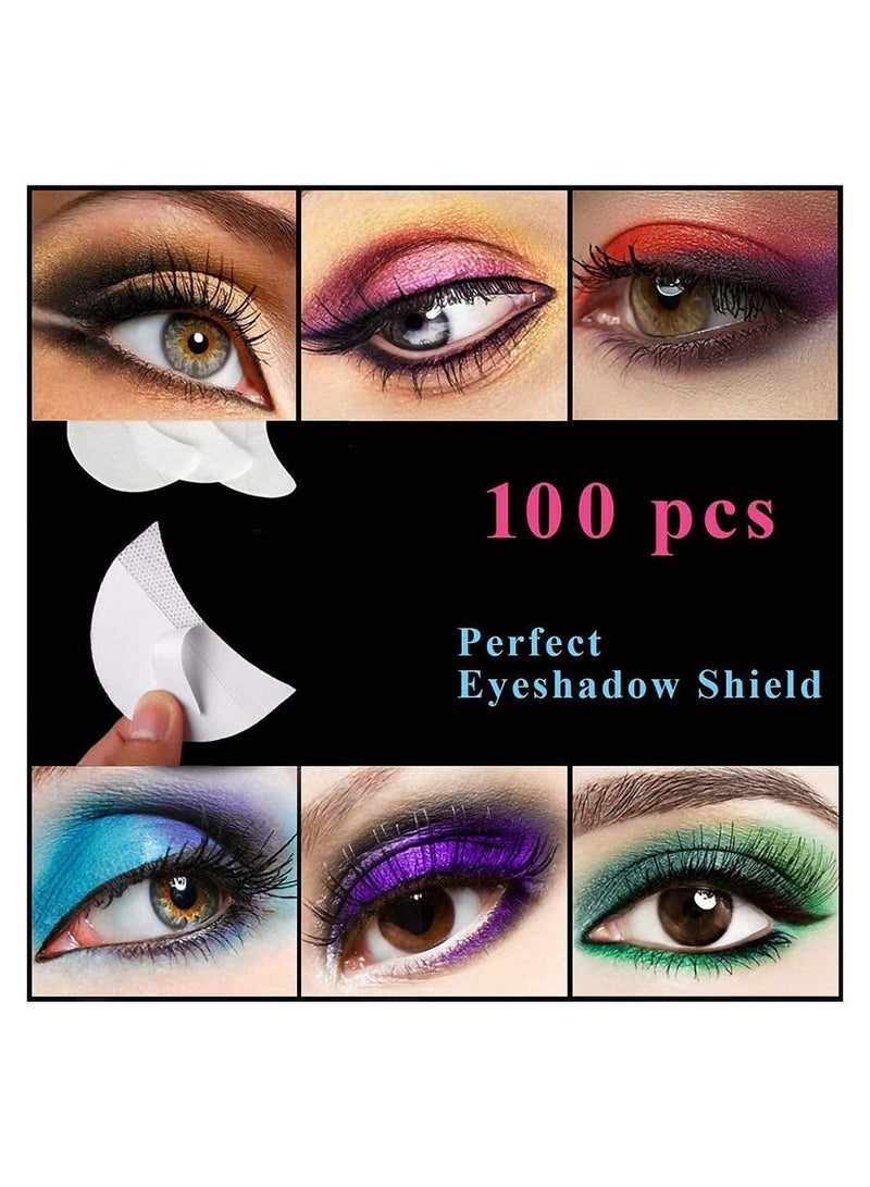 SYOSI Eyeshadow Shields, Makeup Tape Supplies, Adhesive Under Eye Crease Shields for Prevent Eyelash Extensions, Tinting and Lip Makeup Residue Lint Free Eye Gel Pad (100 Pcs) - Image 1