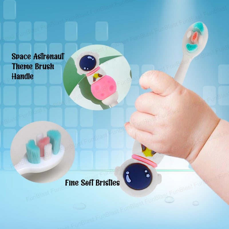 FunBlast Kids Toothbrush Animal Design Soft Tooth Brush, Extra Microfiber Soft Bristles Toothbrush For 3-6 Years Old Children, Manual Toothbrush For Kids, Boys And Girls (Pink Space) - 1 Count - Image 5