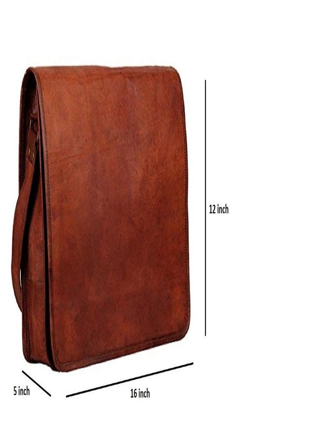 RSN Vintage Genuine Leather Crossbody Laptop Messenger Bag (Brown - 16 Inch) - Image 2