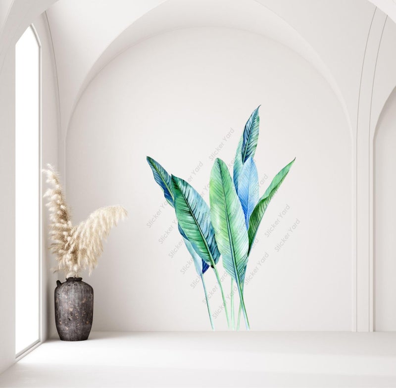 Sticker Yard PVC Vinyl Green Leaves Self-Adhesive Wall Sticker for Home Decor/Decoration - Living Room, Bedroom, Kids Room (Multicolor,Size 56X85CM) - Image 2